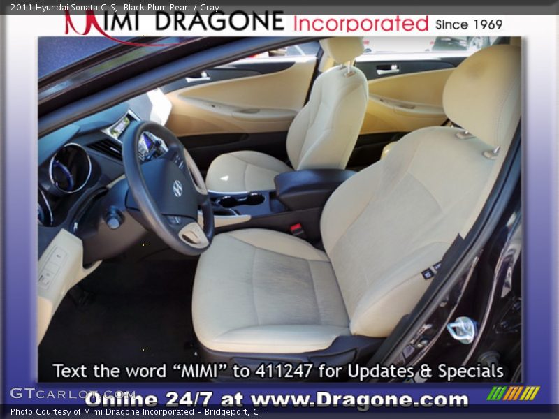 Black Plum Pearl / Gray 2011 Hyundai Sonata GLS