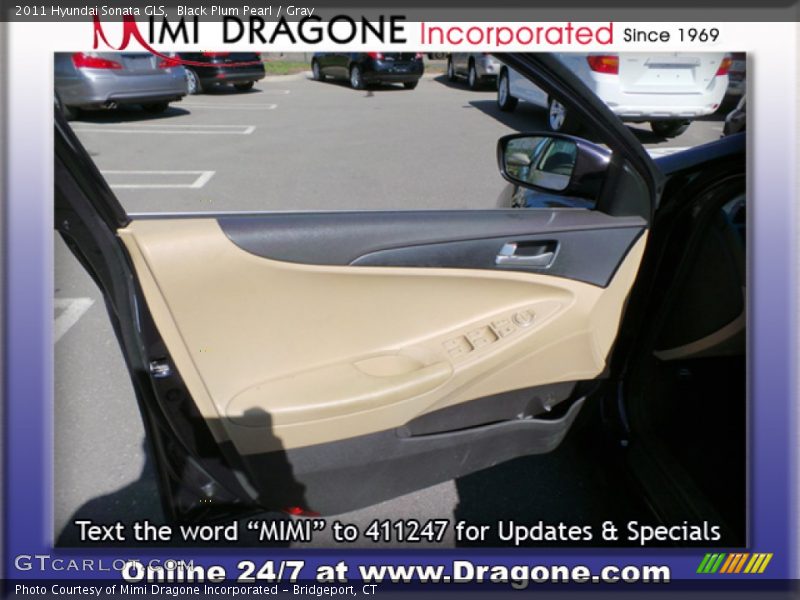 Black Plum Pearl / Gray 2011 Hyundai Sonata GLS