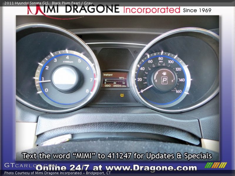 Black Plum Pearl / Gray 2011 Hyundai Sonata GLS