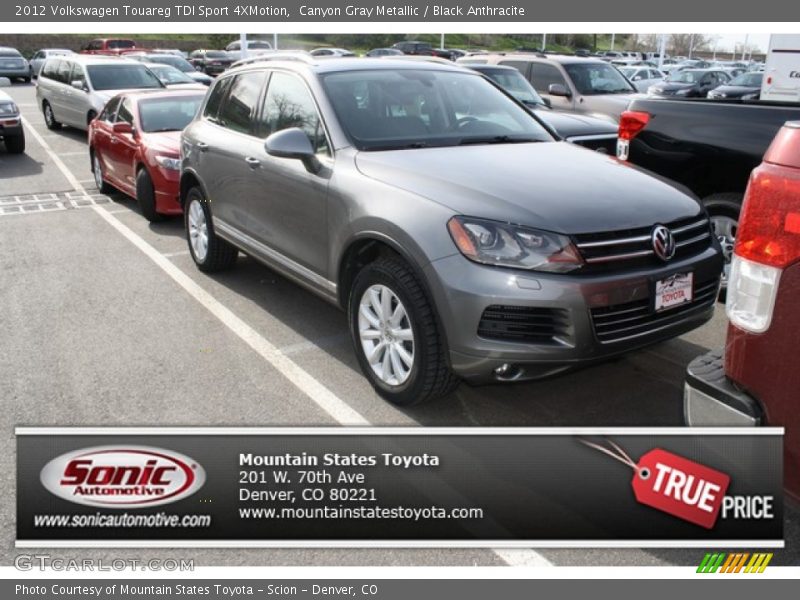Canyon Gray Metallic / Black Anthracite 2012 Volkswagen Touareg TDI Sport 4XMotion