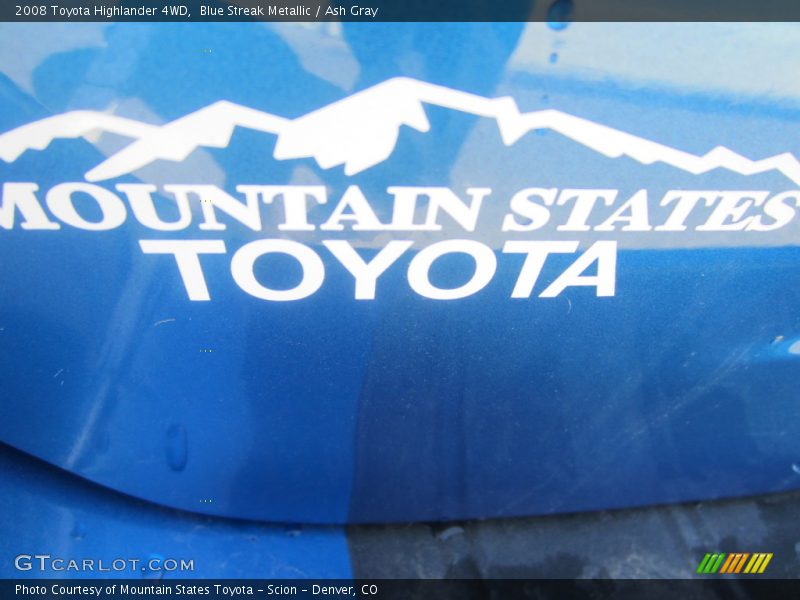 Blue Streak Metallic / Ash Gray 2008 Toyota Highlander 4WD