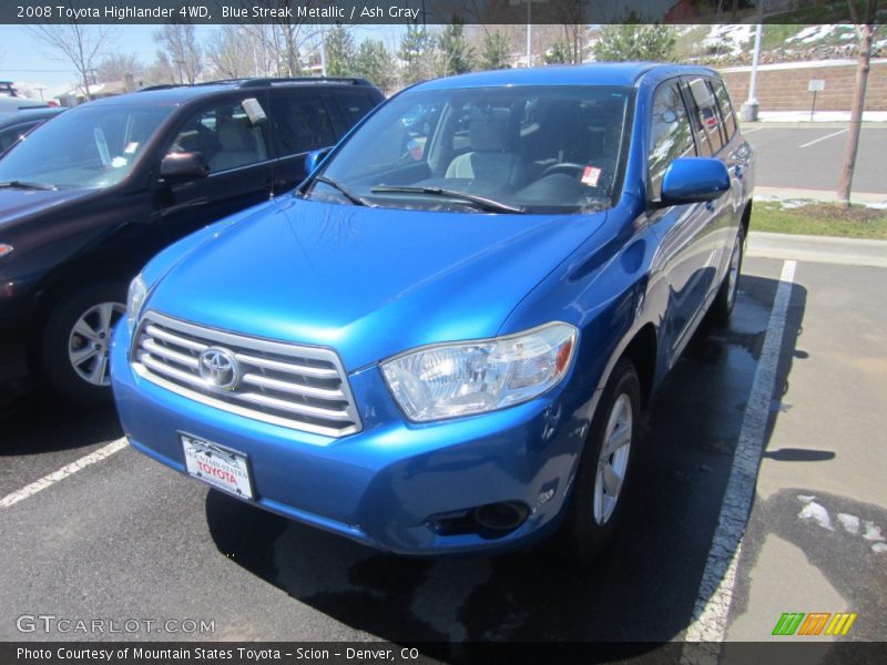 Blue Streak Metallic / Ash Gray 2008 Toyota Highlander 4WD