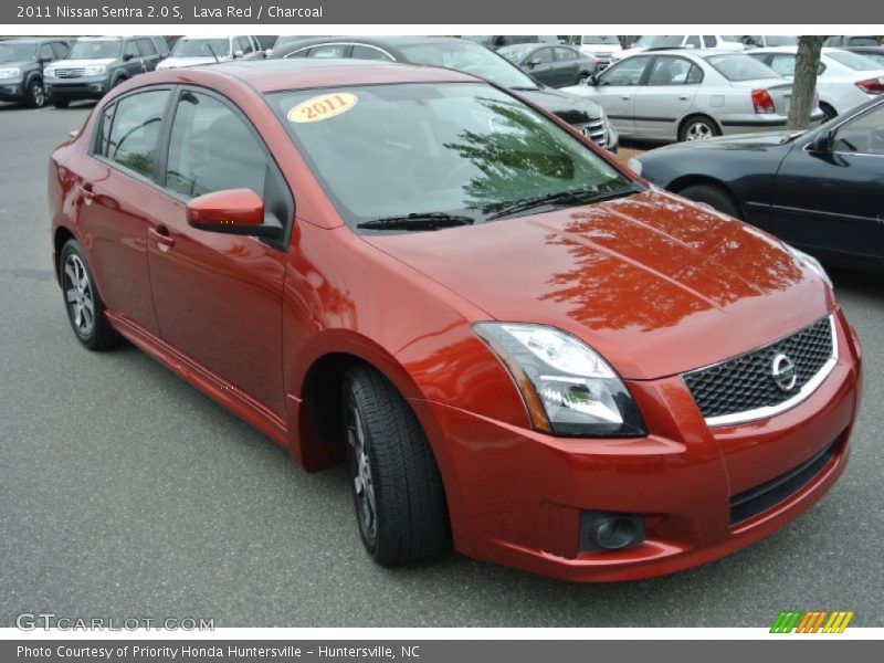 Lava Red / Charcoal 2011 Nissan Sentra 2.0 S