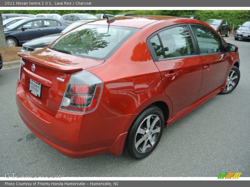 Lava Red / Charcoal 2011 Nissan Sentra 2.0 S