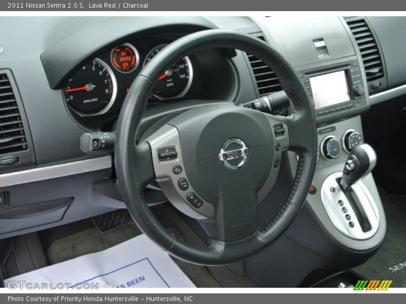 Lava Red / Charcoal 2011 Nissan Sentra 2.0 S