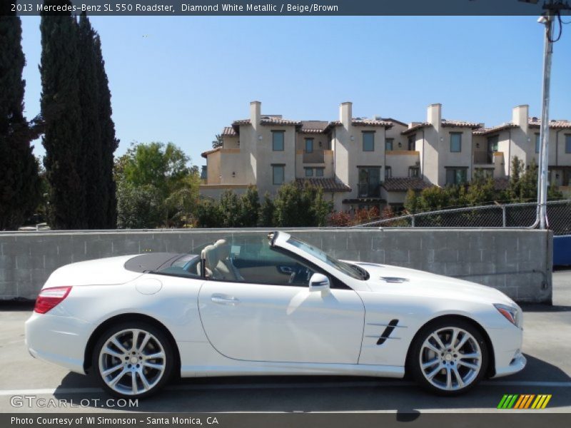Diamond White Metallic / Beige/Brown 2013 Mercedes-Benz SL 550 Roadster