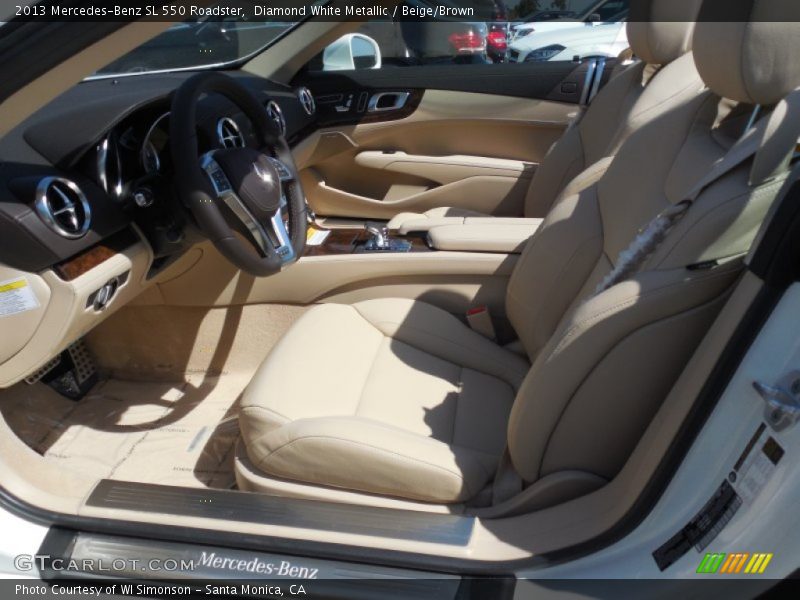 Diamond White Metallic / Beige/Brown 2013 Mercedes-Benz SL 550 Roadster