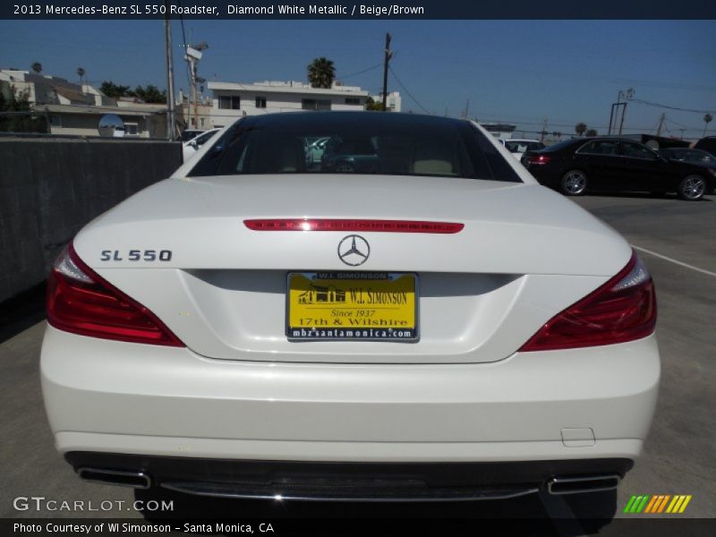 Diamond White Metallic / Beige/Brown 2013 Mercedes-Benz SL 550 Roadster