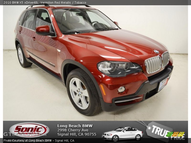 Vermilion Red Metallic / Tobacco 2010 BMW X5 xDrive48i
