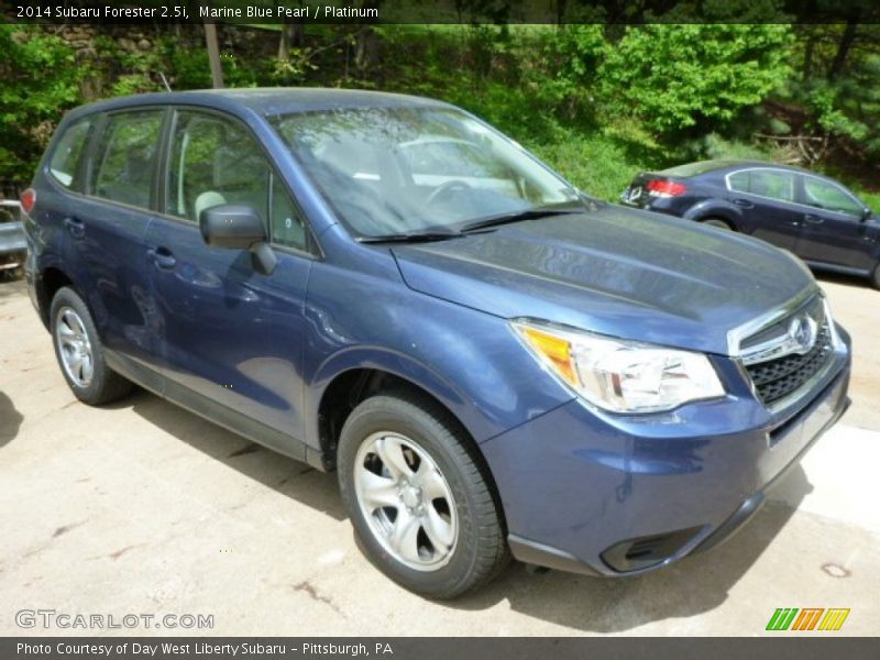 Marine Blue Pearl / Platinum 2014 Subaru Forester 2.5i