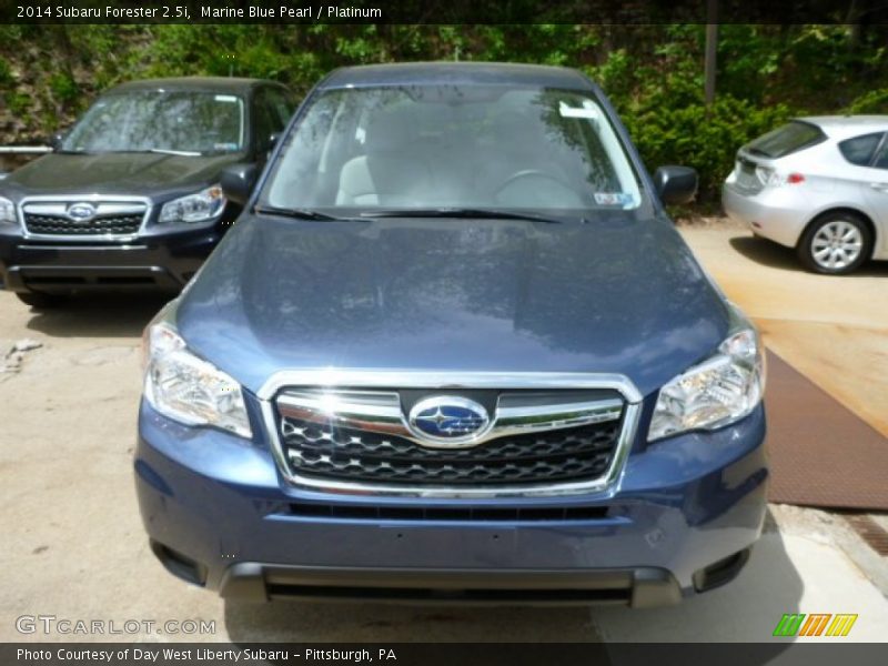 Marine Blue Pearl / Platinum 2014 Subaru Forester 2.5i