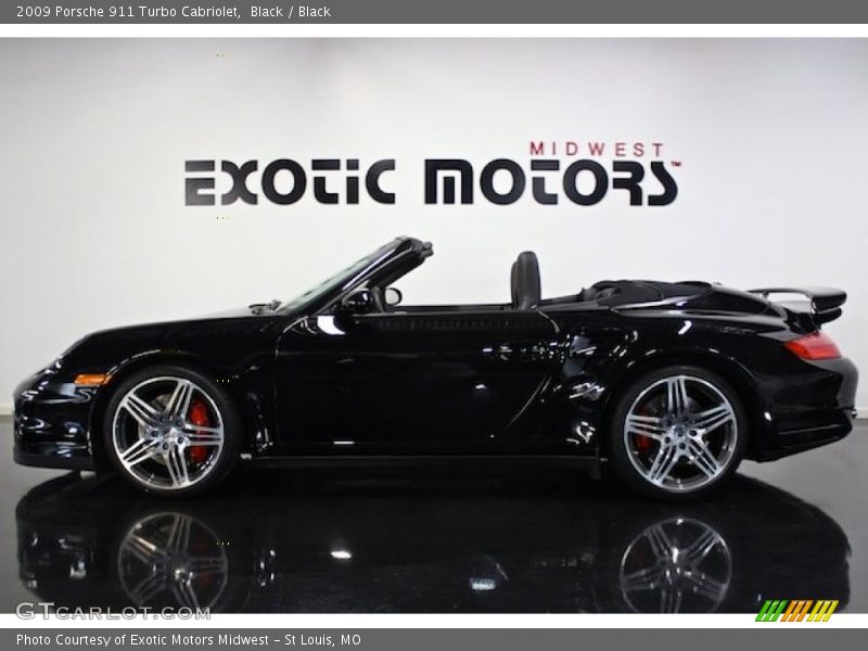 Black / Black 2009 Porsche 911 Turbo Cabriolet