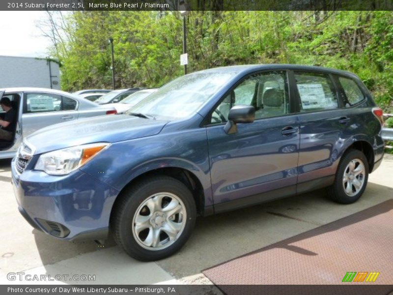Marine Blue Pearl / Platinum 2014 Subaru Forester 2.5i