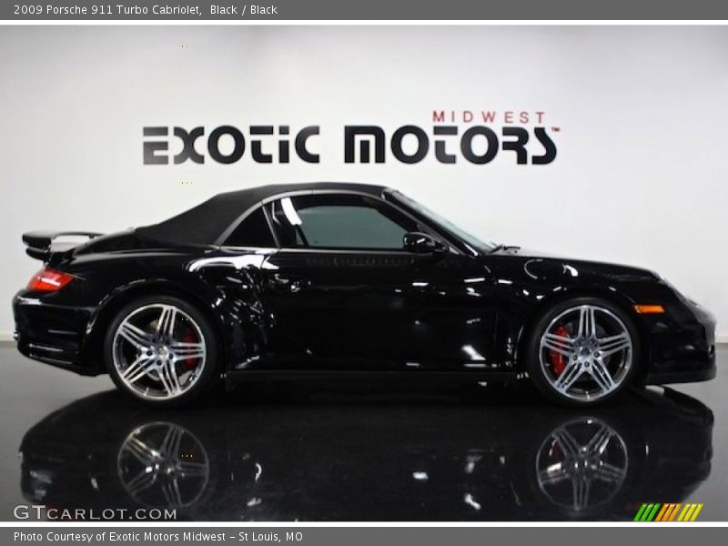 Black / Black 2009 Porsche 911 Turbo Cabriolet