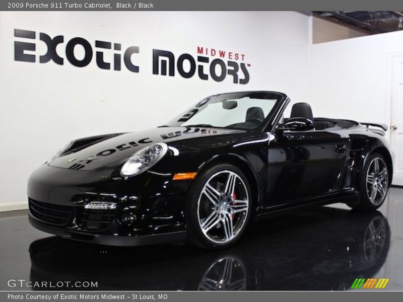 Black / Black 2009 Porsche 911 Turbo Cabriolet