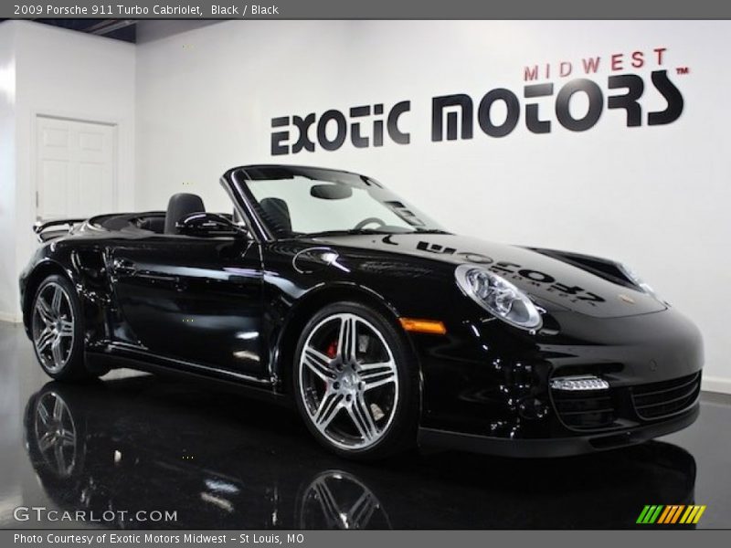 Black / Black 2009 Porsche 911 Turbo Cabriolet