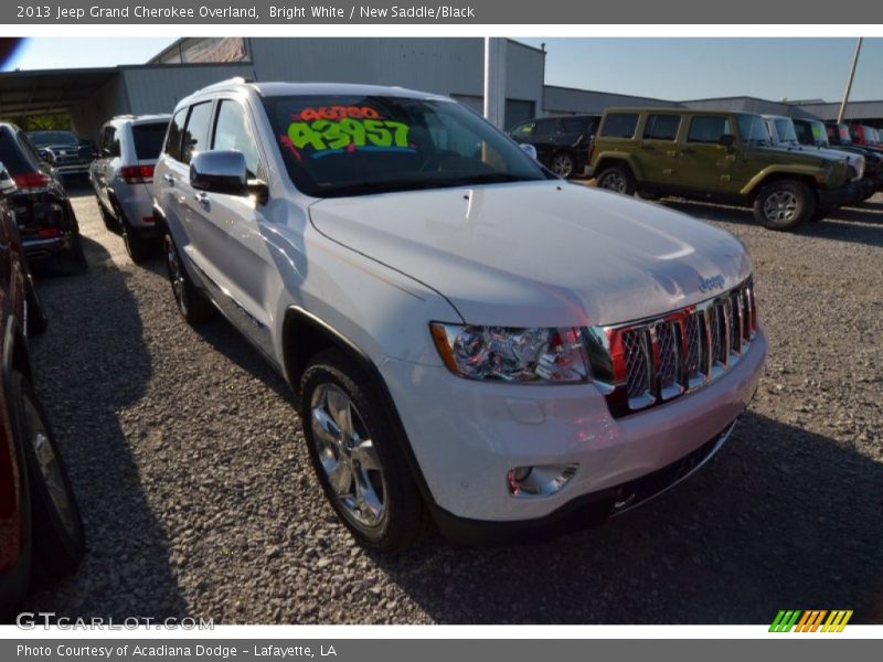 Bright White / New Saddle/Black 2013 Jeep Grand Cherokee Overland