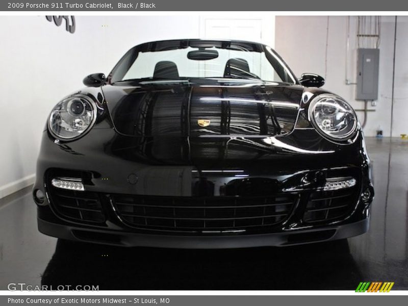 Black / Black 2009 Porsche 911 Turbo Cabriolet