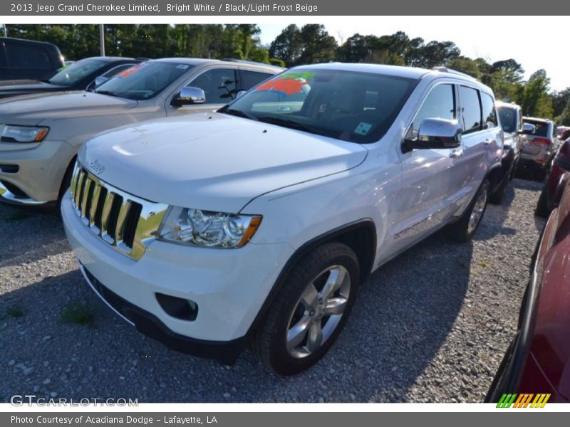 Bright White / Black/Light Frost Beige 2013 Jeep Grand Cherokee Limited