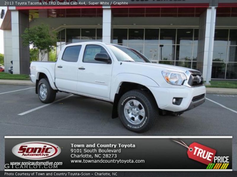 Super White / Graphite 2013 Toyota Tacoma V6 TRD Double Cab 4x4