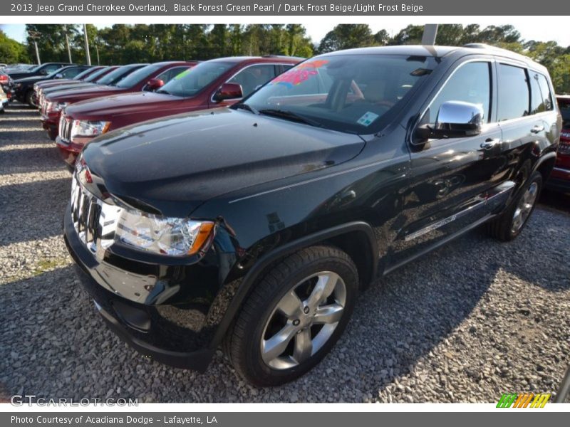 Black Forest Green Pearl / Dark Frost Beige/Light Frost Beige 2013 Jeep Grand Cherokee Overland