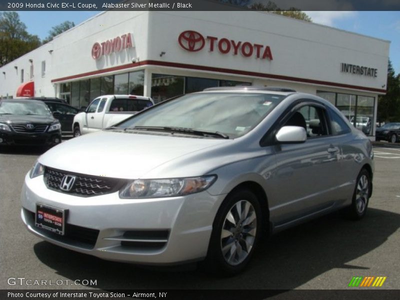 Alabaster Silver Metallic / Black 2009 Honda Civic EX-L Coupe