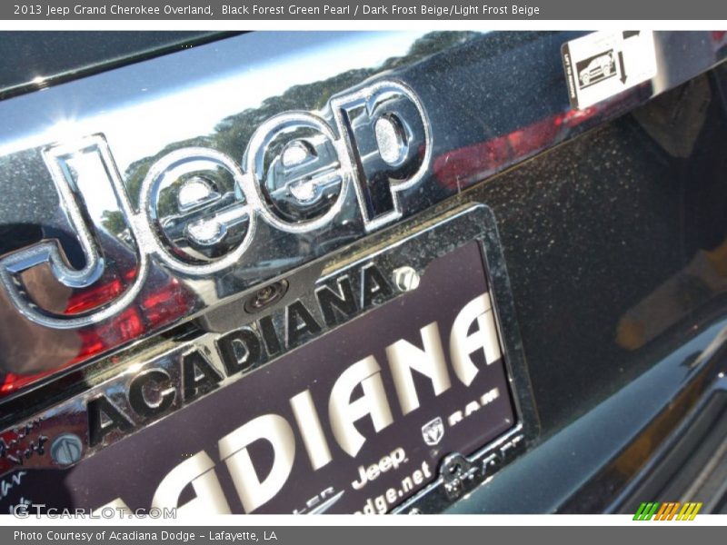 Black Forest Green Pearl / Dark Frost Beige/Light Frost Beige 2013 Jeep Grand Cherokee Overland