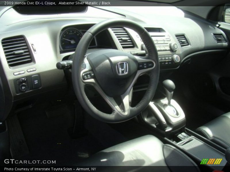 Alabaster Silver Metallic / Black 2009 Honda Civic EX-L Coupe