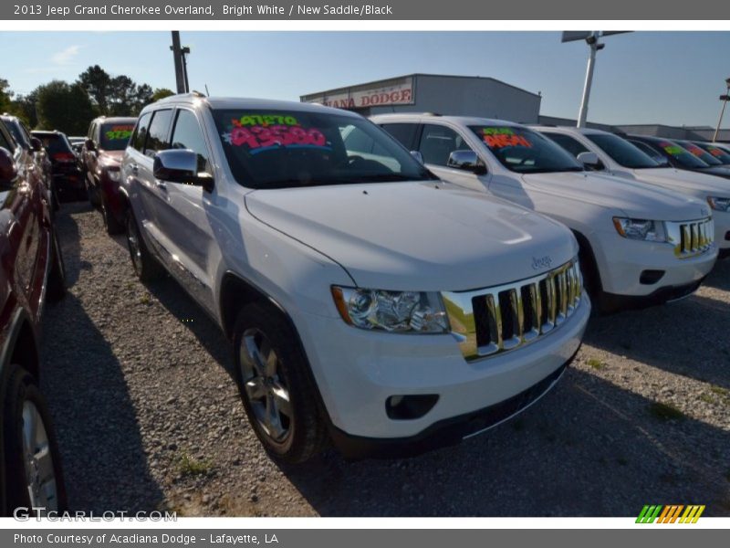 Bright White / New Saddle/Black 2013 Jeep Grand Cherokee Overland