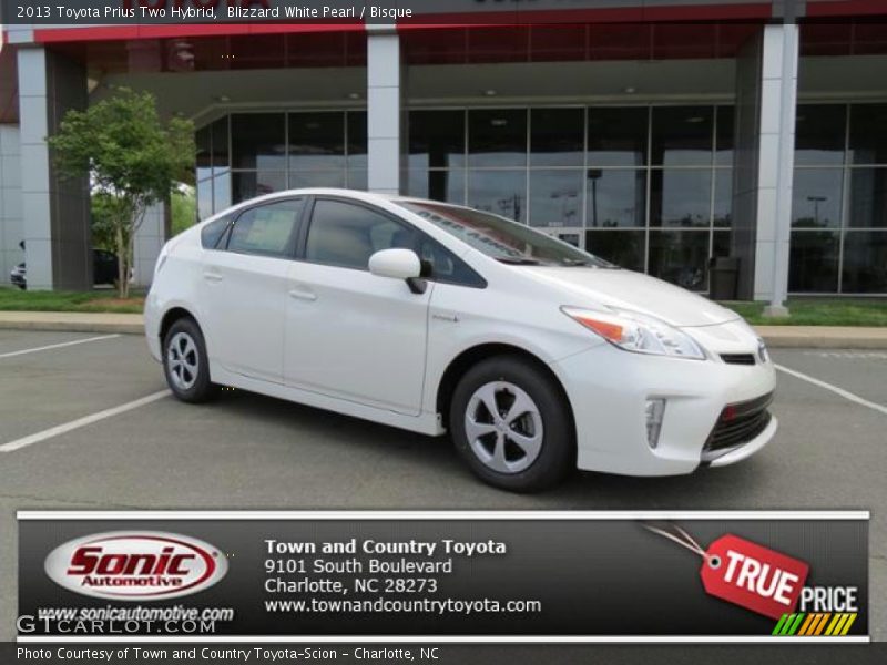 Blizzard White Pearl / Bisque 2013 Toyota Prius Two Hybrid