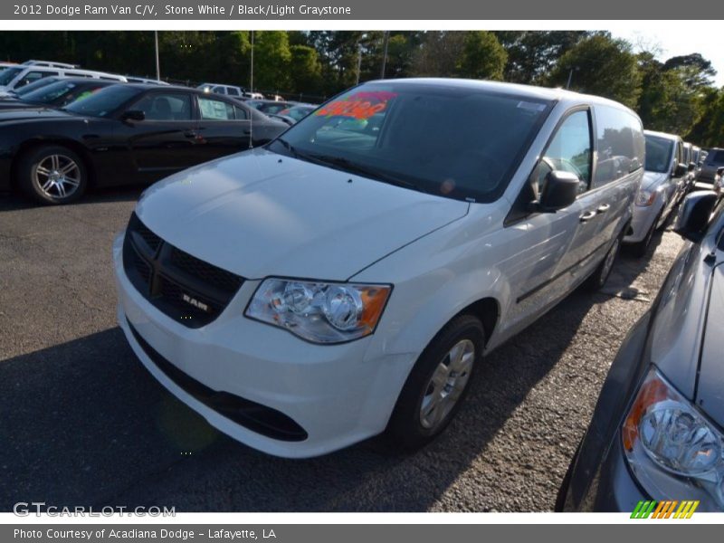 Stone White / Black/Light Graystone 2012 Dodge Ram Van C/V