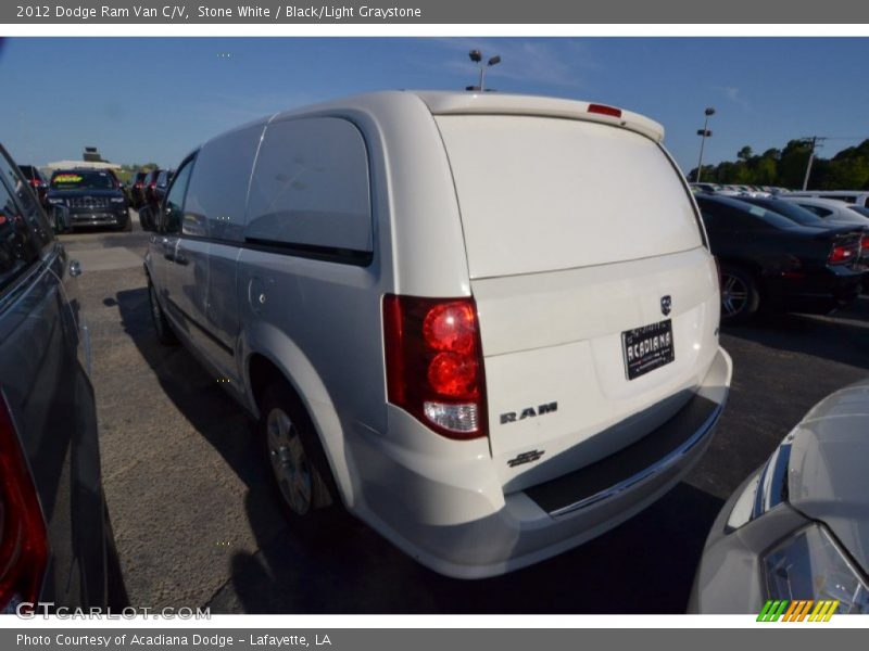 Stone White / Black/Light Graystone 2012 Dodge Ram Van C/V
