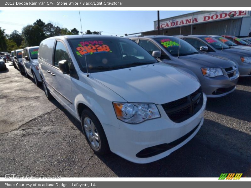 Stone White / Black/Light Graystone 2012 Dodge Ram Van C/V