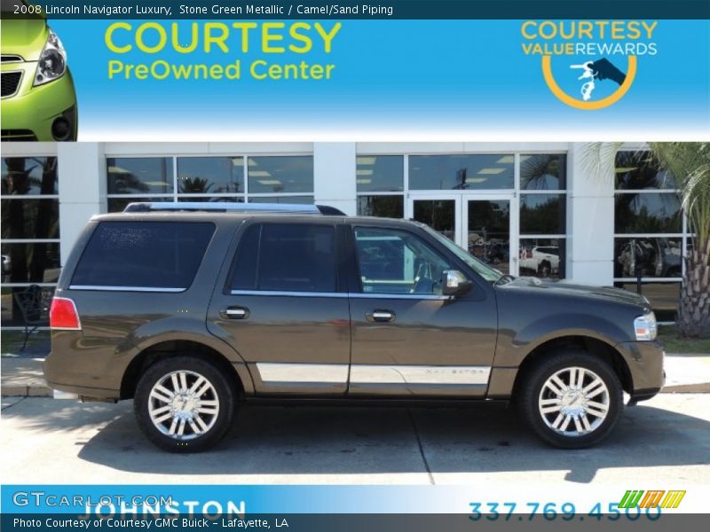Stone Green Metallic / Camel/Sand Piping 2008 Lincoln Navigator Luxury