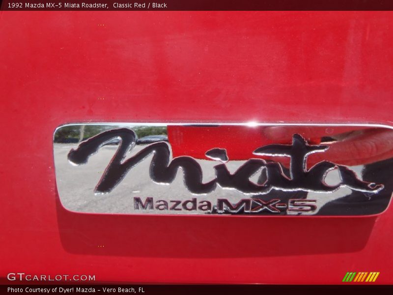 Classic Red / Black 1992 Mazda MX-5 Miata Roadster
