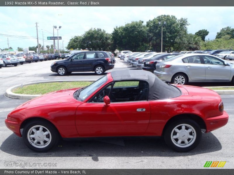 Classic Red / Black 1992 Mazda MX-5 Miata Roadster