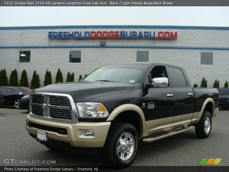 Black / Light Pebble Beige/Bark Brown 2012 Dodge Ram 2500 HD Laramie Longhorn Crew Cab 4x4