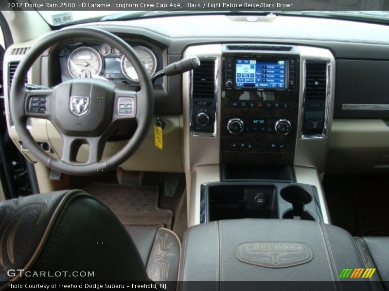 Black / Light Pebble Beige/Bark Brown 2012 Dodge Ram 2500 HD Laramie Longhorn Crew Cab 4x4