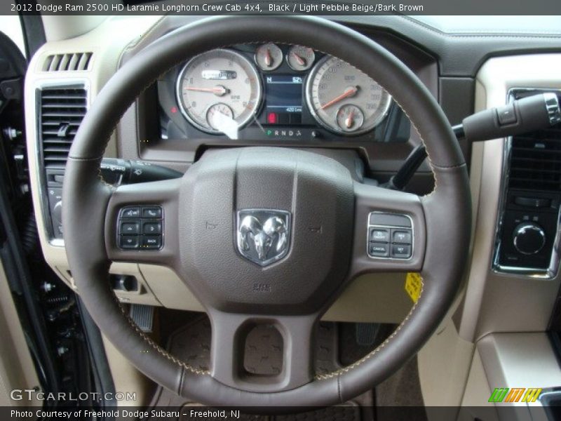 Black / Light Pebble Beige/Bark Brown 2012 Dodge Ram 2500 HD Laramie Longhorn Crew Cab 4x4