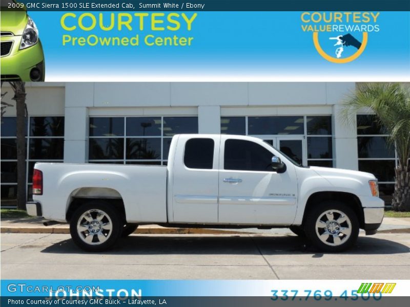 Summit White / Ebony 2009 GMC Sierra 1500 SLE Extended Cab