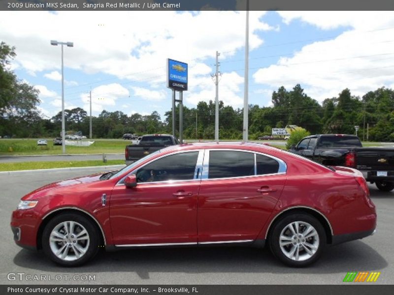 Sangria Red Metallic / Light Camel 2009 Lincoln MKS Sedan