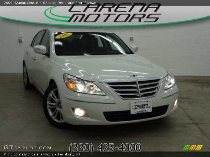 White Satin Pearl / Brown 2009 Hyundai Genesis 4.6 Sedan
