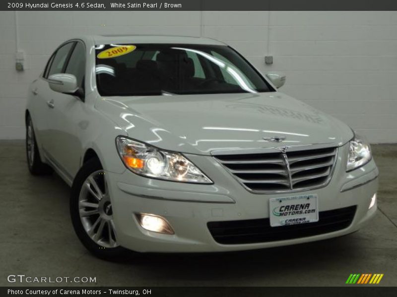 White Satin Pearl / Brown 2009 Hyundai Genesis 4.6 Sedan