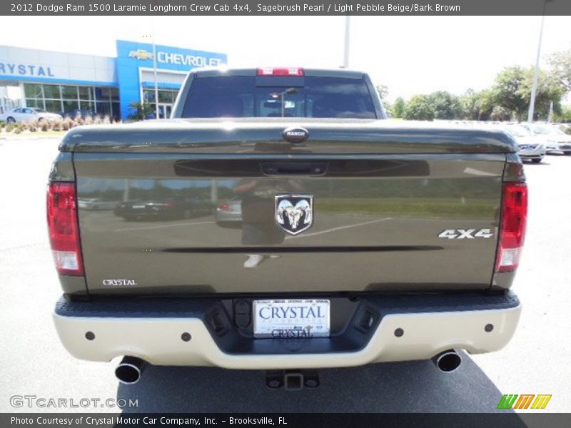Sagebrush Pearl / Light Pebble Beige/Bark Brown 2012 Dodge Ram 1500 Laramie Longhorn Crew Cab 4x4