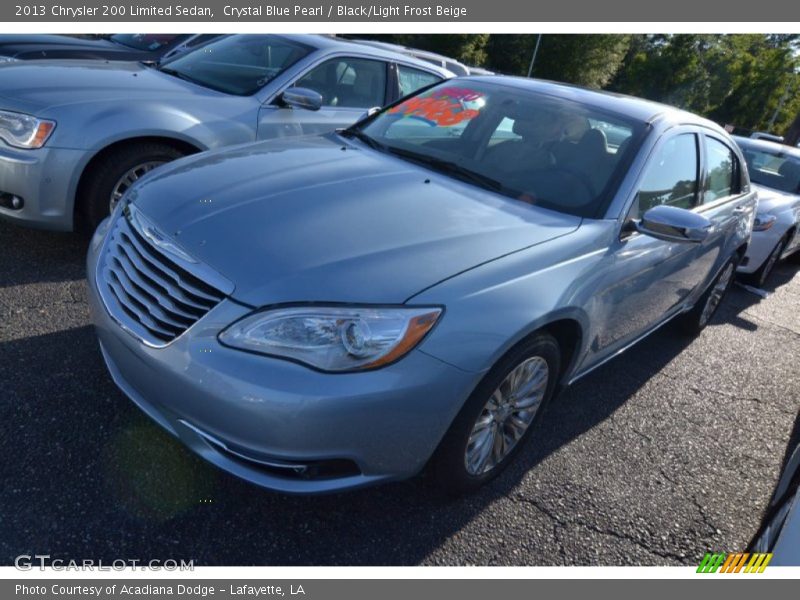 Crystal Blue Pearl / Black/Light Frost Beige 2013 Chrysler 200 Limited Sedan
