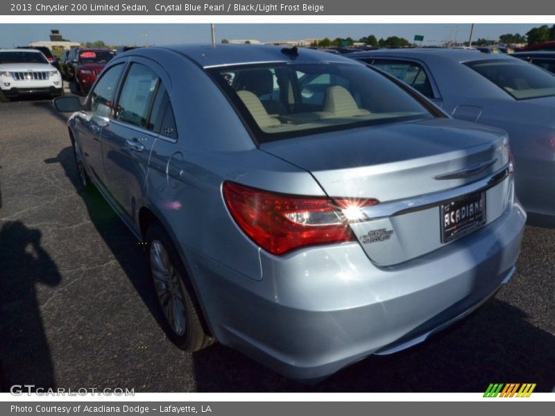 Crystal Blue Pearl / Black/Light Frost Beige 2013 Chrysler 200 Limited Sedan