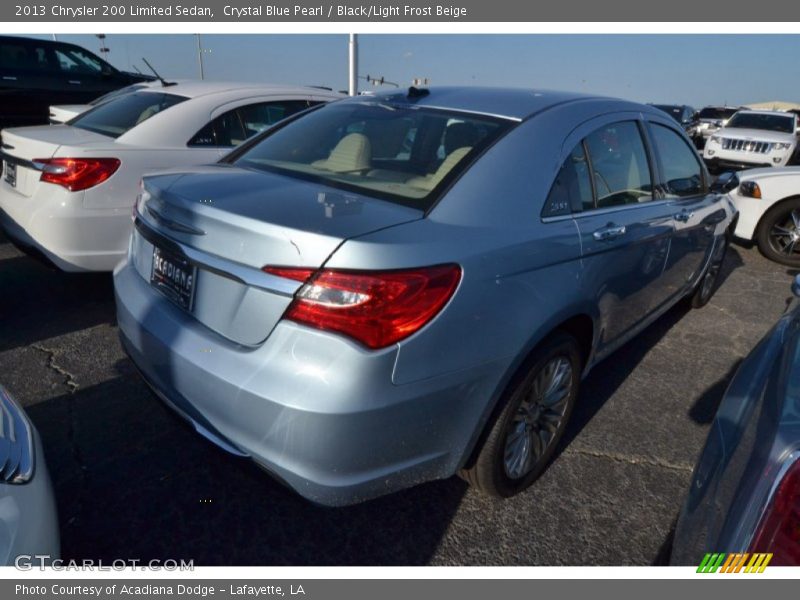 Crystal Blue Pearl / Black/Light Frost Beige 2013 Chrysler 200 Limited Sedan