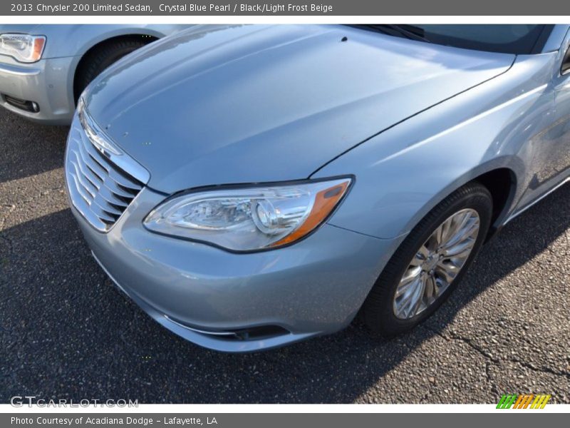 Crystal Blue Pearl / Black/Light Frost Beige 2013 Chrysler 200 Limited Sedan