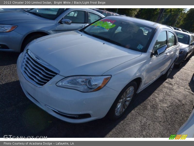 Bright White / Black/Light Frost Beige 2013 Chrysler 200 Limited Sedan