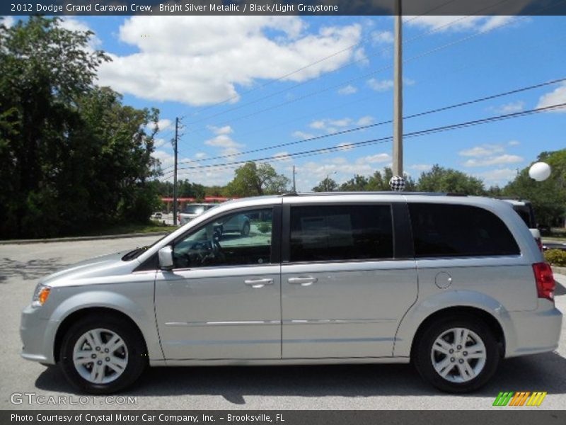 Bright Silver Metallic / Black/Light Graystone 2012 Dodge Grand Caravan Crew